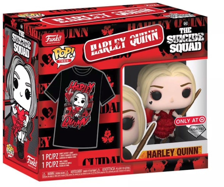 Funko Pop! Collectors Box Movies Suicide Squad Harley Quinn Diamond Collection Target Exclusive & Tee Figure #1111 