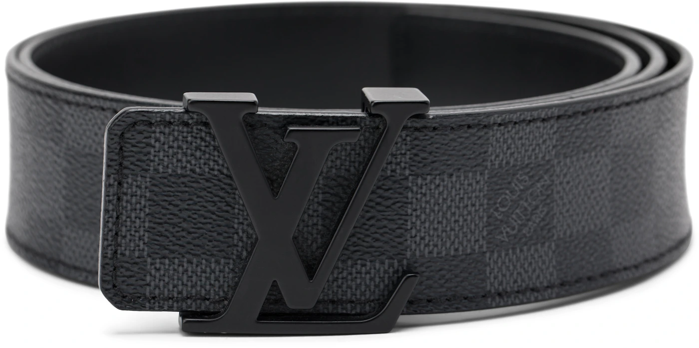 Louis Vuitton LV Initiales Damier Graphite Belt Black Cloth ref.606590 -  Joli Closet