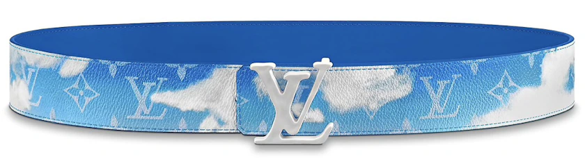 Louis Vuitton LV Shape Reversible Belt Clouds Monogram 40MM Blue -  HypeAnalyzer