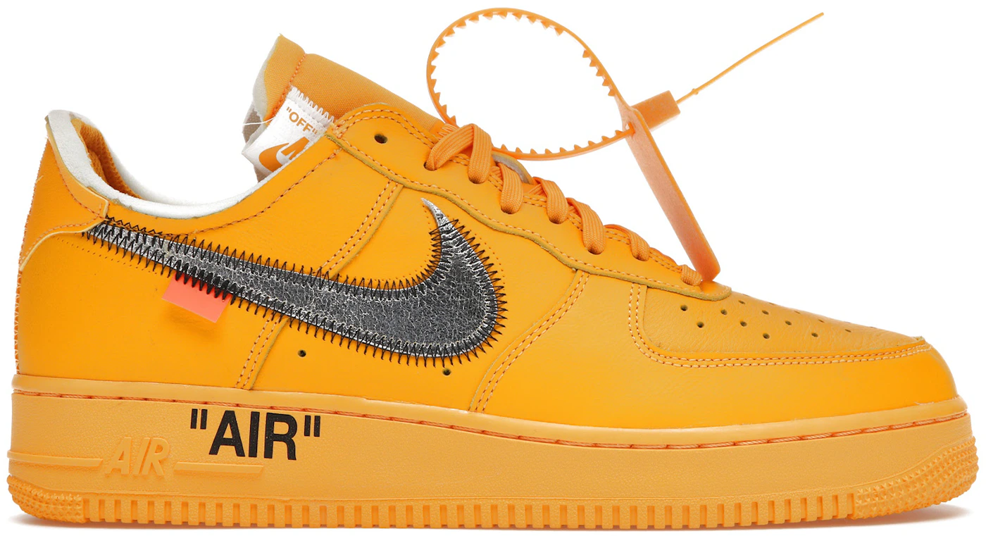 More Images of The Off-White x Nike Air Force 1 Low University Gold •