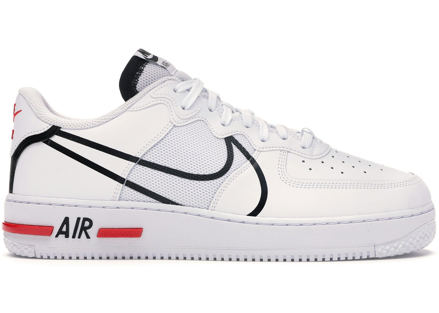 Nike Air Force 1 React White Black Red - CD4366-100 - HypeAnalyzer