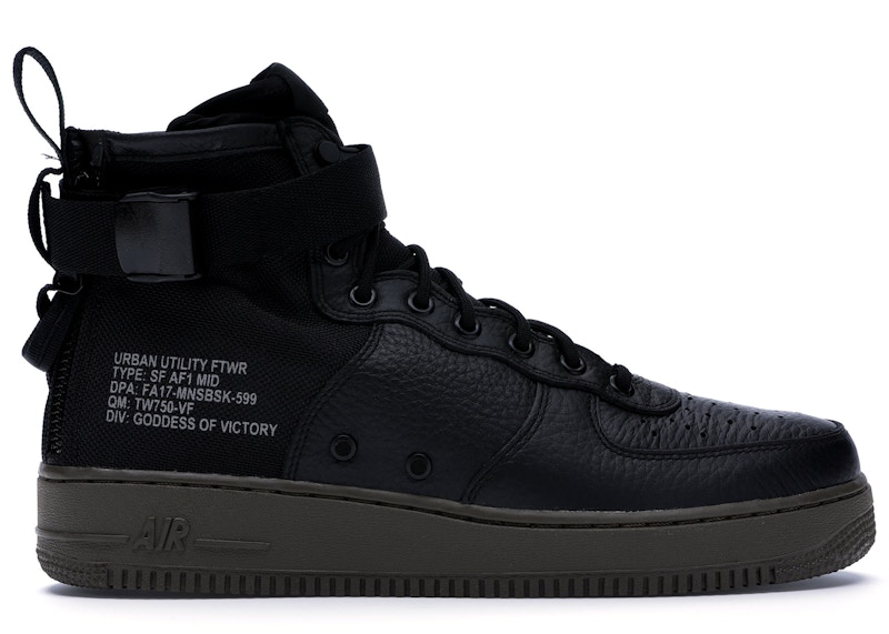 Nike SF Air Force 1 Mid Black Dark Hazel - 917753-002 - HypeAnalyzer