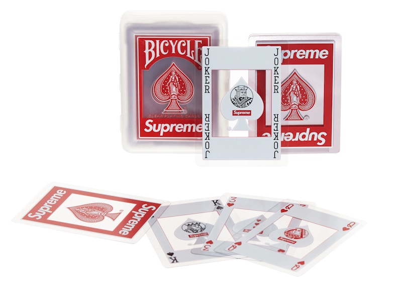 Supreme Bicycle Clear Playing Cards Red - HypeAnalyzer