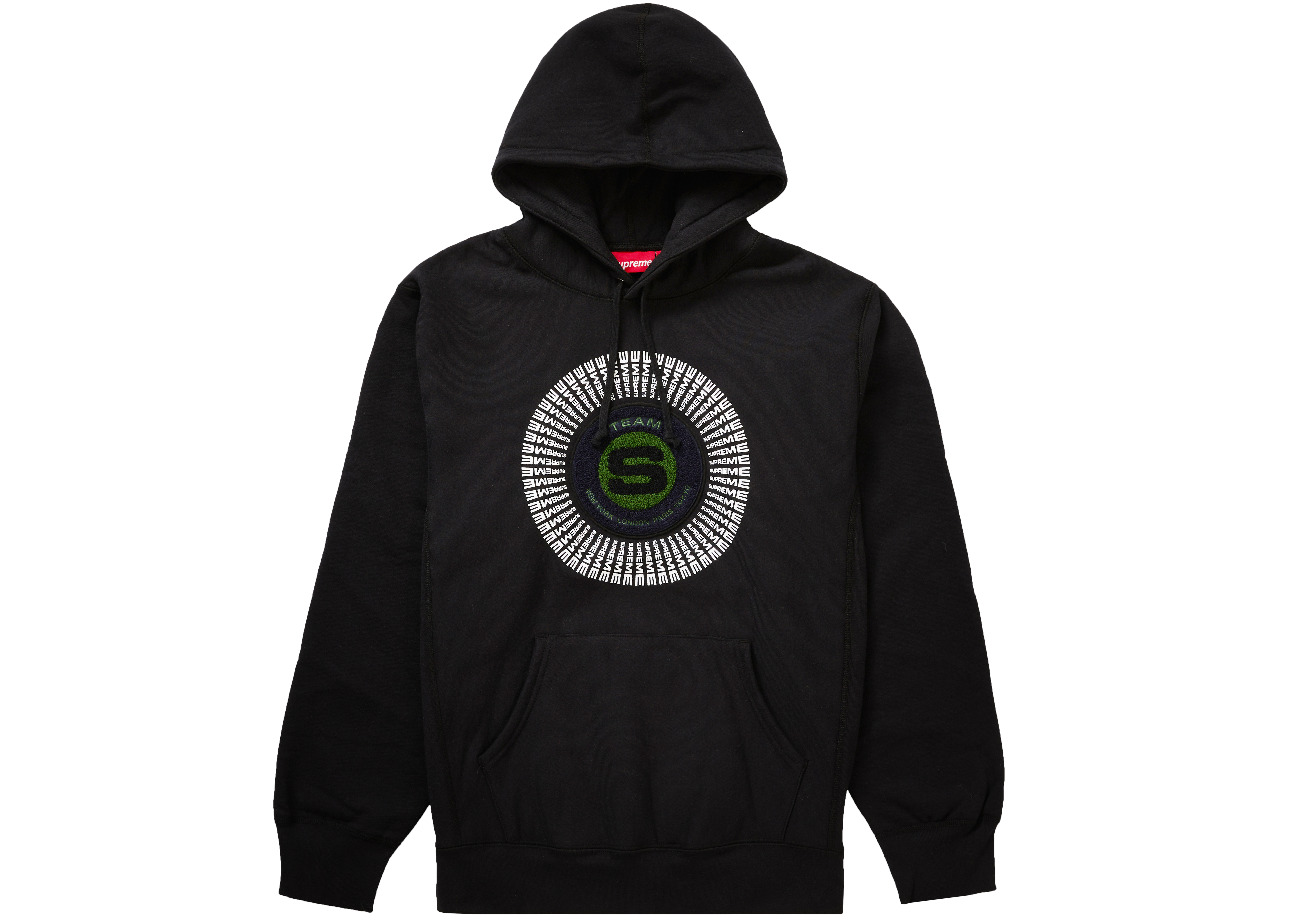 Supreme Chenille Applique Hooded Sweatshirt Black - HypeAnalyzer