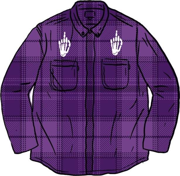 Supreme HYSTERIC GLAMOUR Plaid Flannel Shirt Purple