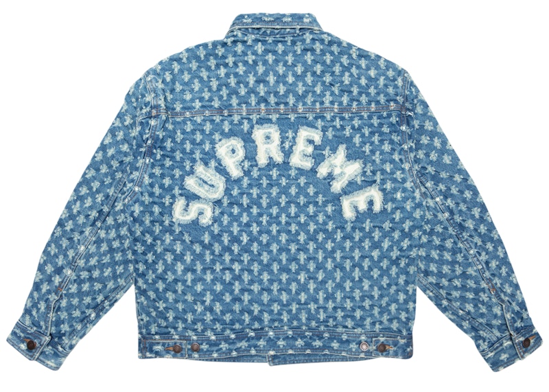 Supreme Hole Punch Denim Trucker Jacket Blue - HypeAnalyzer