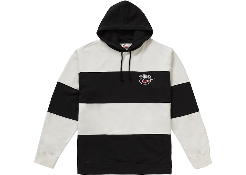 Supreme Nike Stripe Hooded Sweatshirt Black