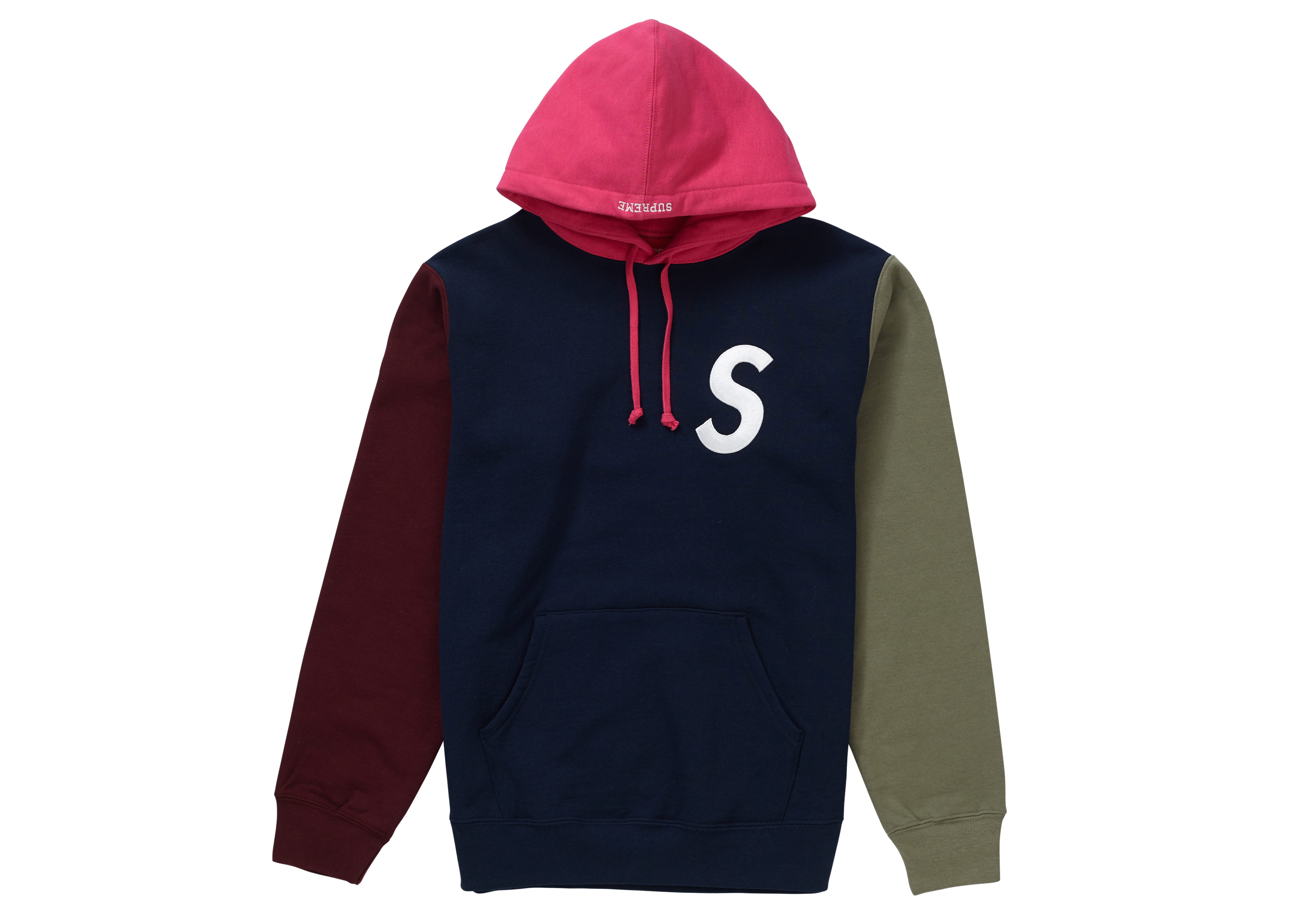 supreme s logo colorblocked hooded-
