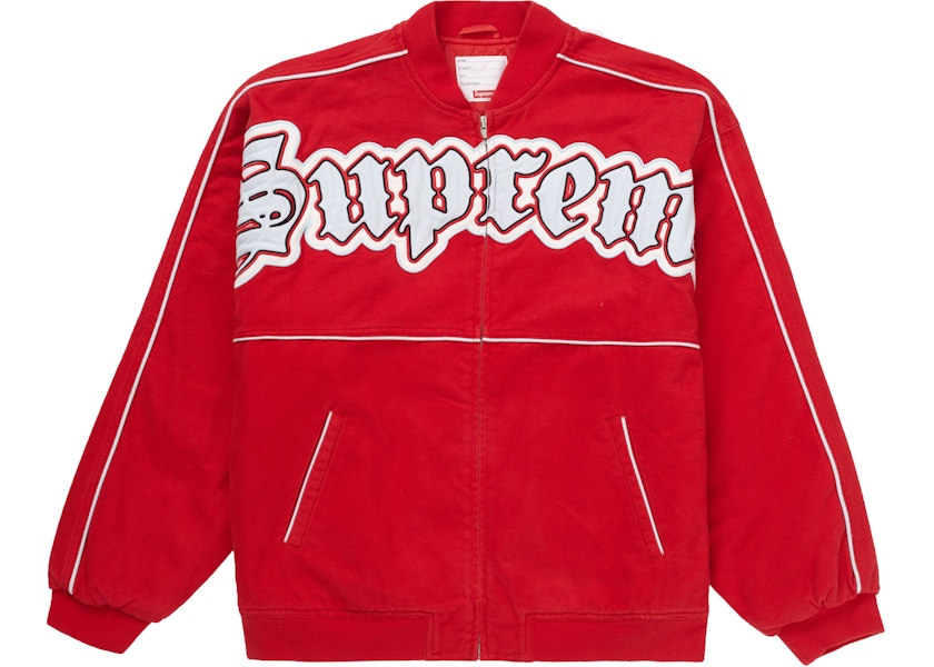 Supreme Twill Old English Varsity Jacket Red