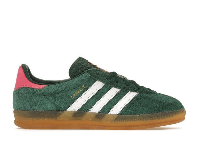 adidas gazelle silver green womens ADIDAS ORIGINALS Gazelle Indoor Court Green/Glow Pink/Gum velvet Sneakers main image 1